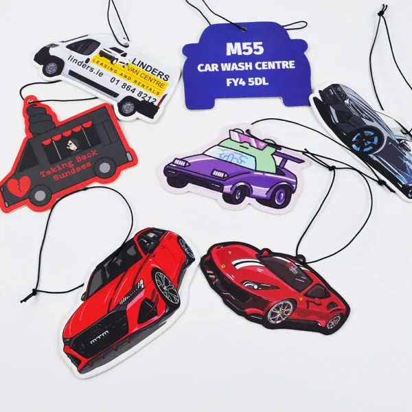 BMW Shaped Paper Air Freshener Custom Car Fragrance - Image 2