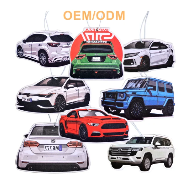 BMW Shaped Paper Air Freshener Custom Car Fragrance - Image 4